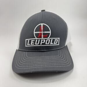 Leupold Reticle Embroidered Trucker Hat Gray / White Snapback Mesh Baseball Cap